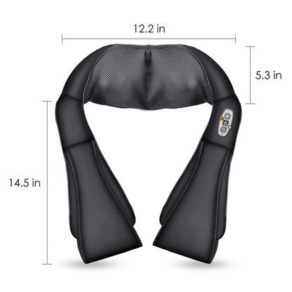 Shiatsu Shoulder Neck Massager with Heat, 4D Deep Kneading Back Massager Gifts for Men Women