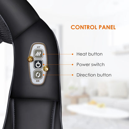 Shiatsu Shoulder Neck Massager with Heat, 4D Deep Kneading Back Massager Gifts for Men Women