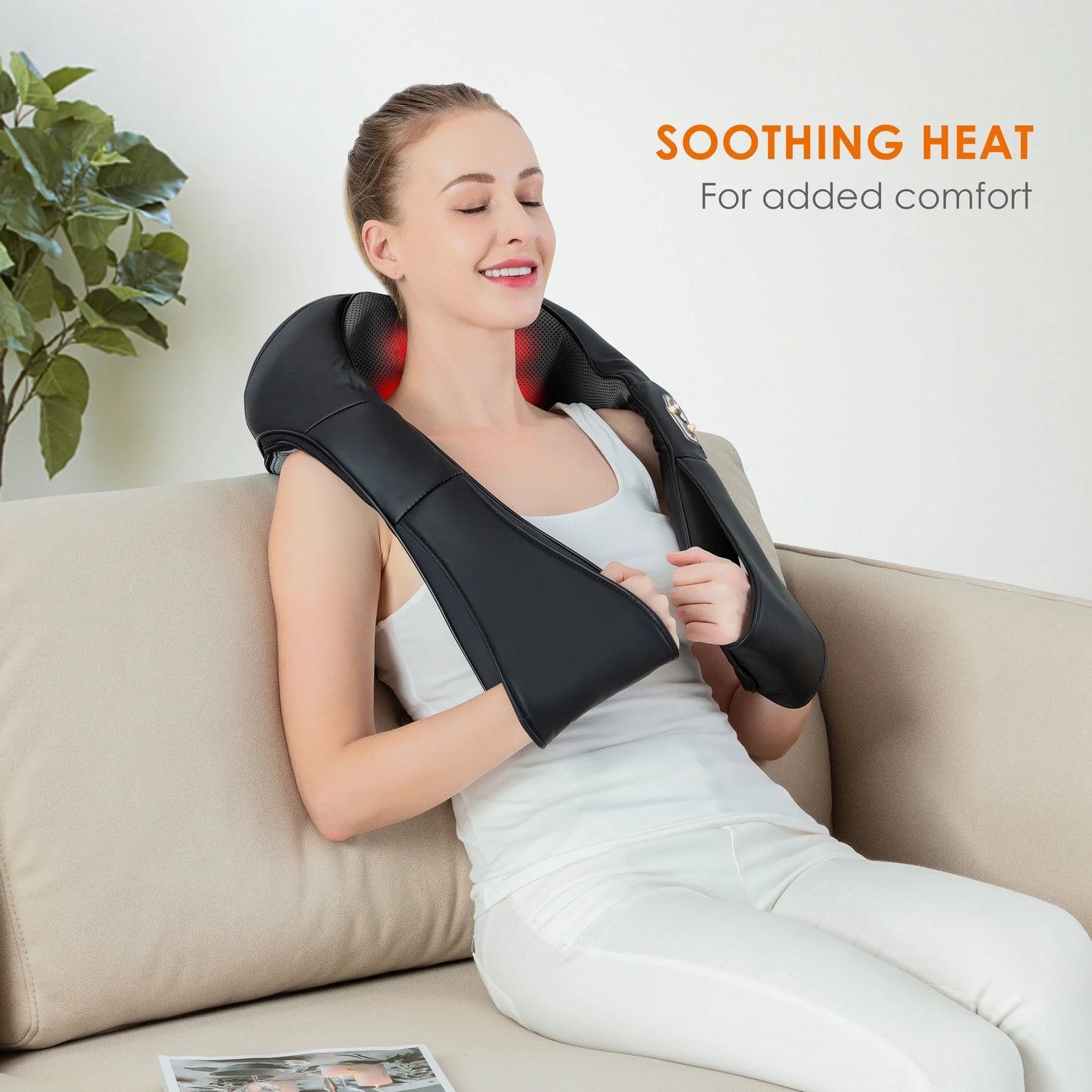 Shiatsu Shoulder Neck Massager with Heat, 4D Deep Kneading Back Massager Gifts for Men Women